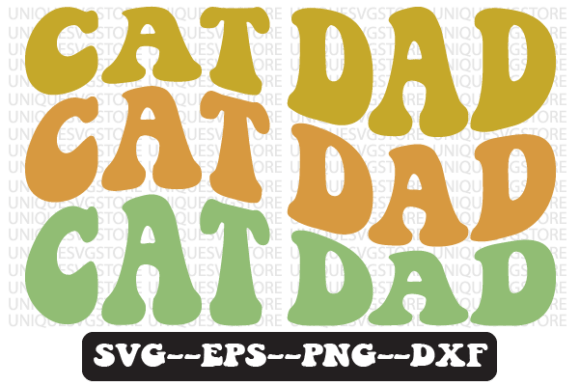 Cat Dad Quote Retro Svg Design Review