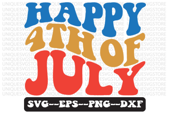 Happy 4th of July Quote Retro Svg Design for Crafts and Graphics