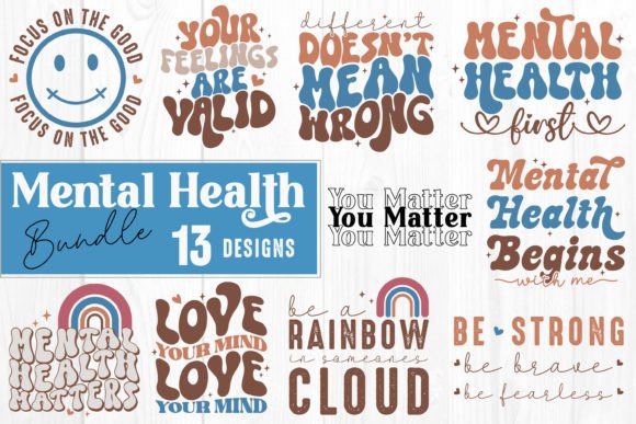 Mental Health Graphics for Crafts and Creative Projects