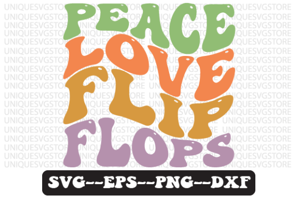 Peace Love Flip Flops Retro Svg Design for Crafts and Graphics