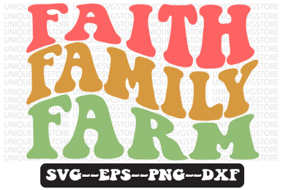 Review of Faith Family Farm Quote Retro Svg Design